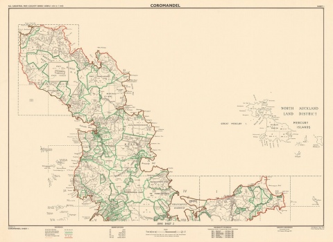 Vintage Coromandel Map 1959