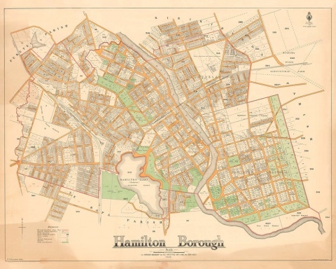 Vintage map of Hamilton Borough 1927