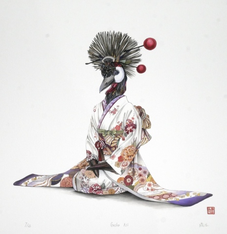 Gasho Ni (Crane in Kimono)